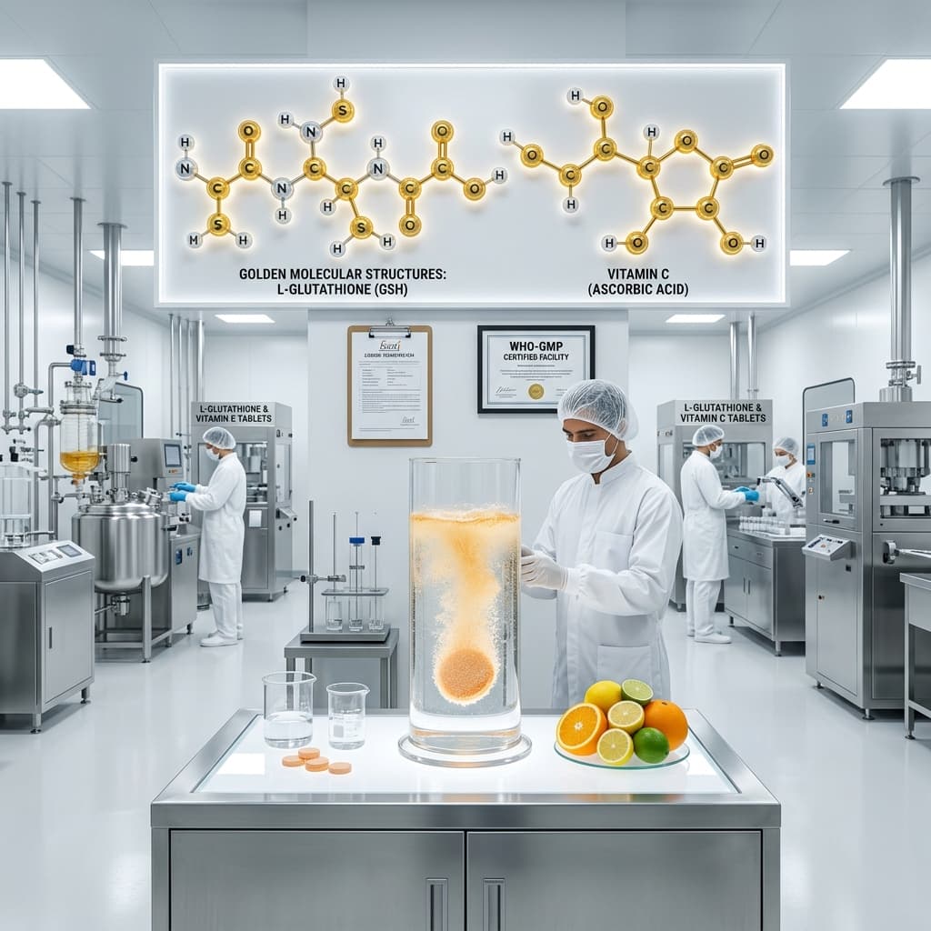 Formulating Glutathione and Vitamin C under FSSAI Evidence Mandate — Effervescent tablet manufacturing at Leben Formulation