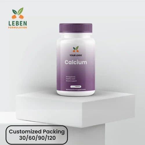 500mg Calcium Tablet - private label contract manufacturing by Leben Formulation