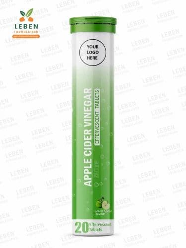 Apple Cider Vinegar 500mg Effervescent — Green Apple Flavour - private label contract manufacturing by Leben Formulation