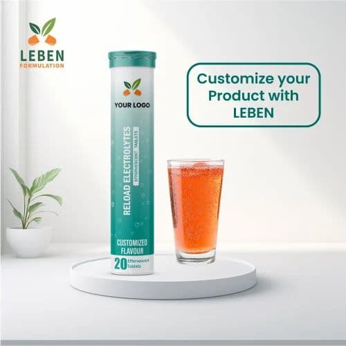 Electrolyte Effervescent Tablet - private label contract manufacturing by Leben Formulation