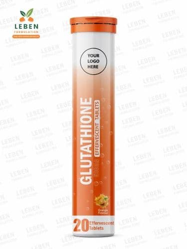 Glutathione 500mg + Hyaluronic Acid 5mg Effervescent - private label contract manufacturing by Leben Formulation
