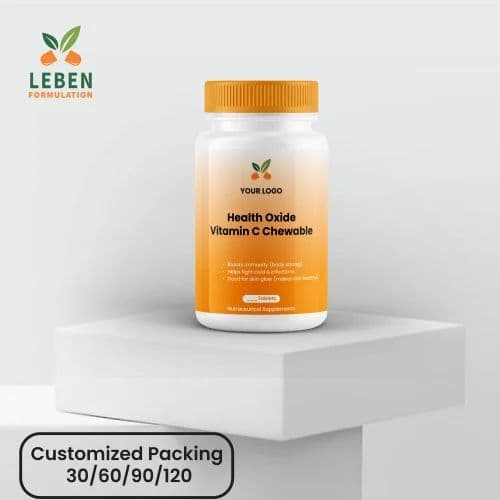 Vitamin C Chewable Tablets (Health Oxide) - private label contract manufacturing by Leben Formulation