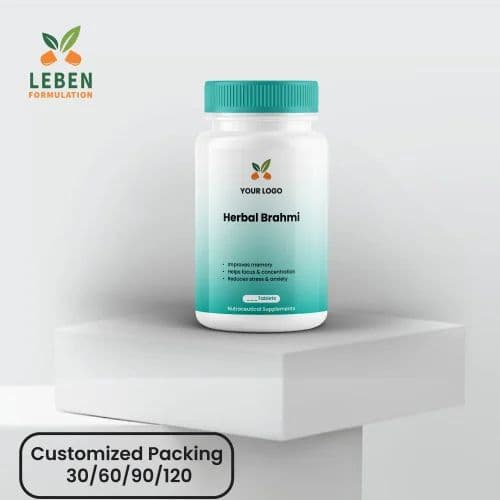 Herbal Brahmi Tablets - private label contract manufacturing by Leben Formulation