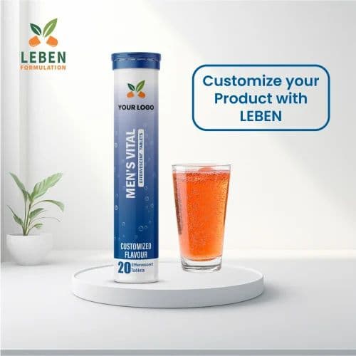Men's Vital Effervescent Tablet - private label contract manufacturing by Leben Formulation