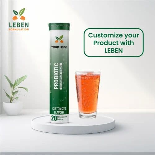 Pre & Probiotic Tablet - private label contract manufacturing by Leben Formulation