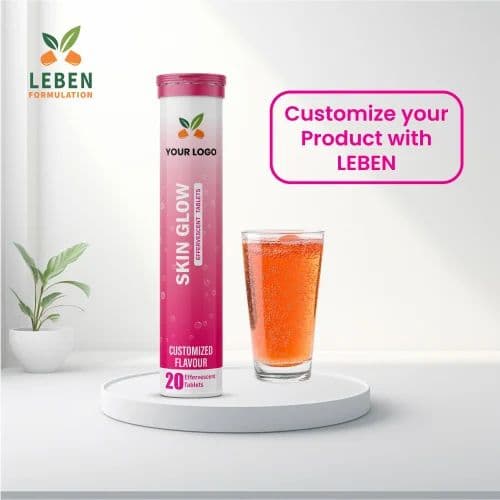 Skin Glow Effervescent Tablet - private label contract manufacturing by Leben Formulation