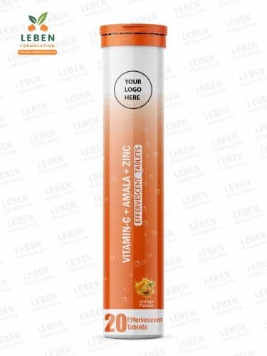 Vitamin C 1000mg + Rosehip Extract 100mg Effervescent - private label contract manufacturing by Leben Formulation