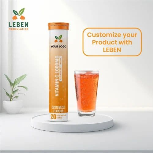 Vitamin C 1000mg Tablet - private label contract manufacturing by Leben Formulation