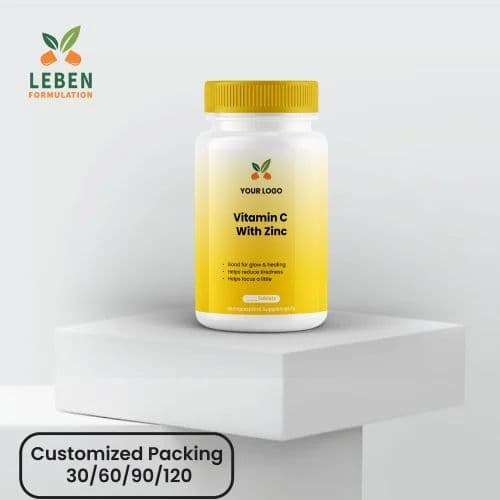 Vitamin C + Zinc Tablets - private label contract manufacturing by Leben Formulation